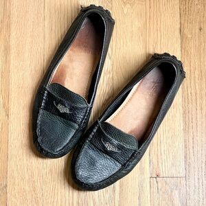 Coach Black Leather Driver Loafers